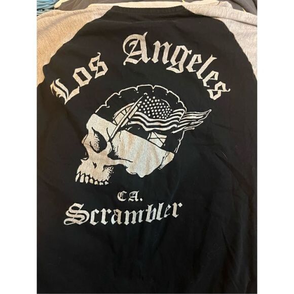 Los Angeles California Scambler Biker Baseball Shirt. 3/4 Sleeves. - Picture 6 of 6